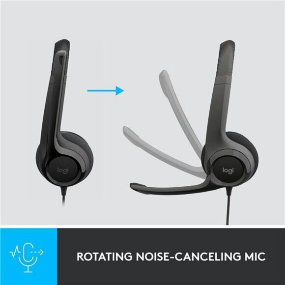 Logitech H390 Wired Headset for PC/Laptop Stereo Headphones with Noise Cancelli - Picture 3 of 7